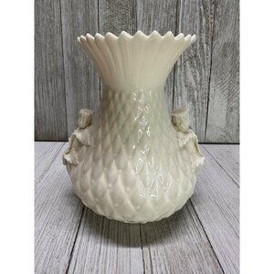 Vtg Belleek Irish Porcelain Thistle Vase 5th Green Mark MCM #0857 See Details